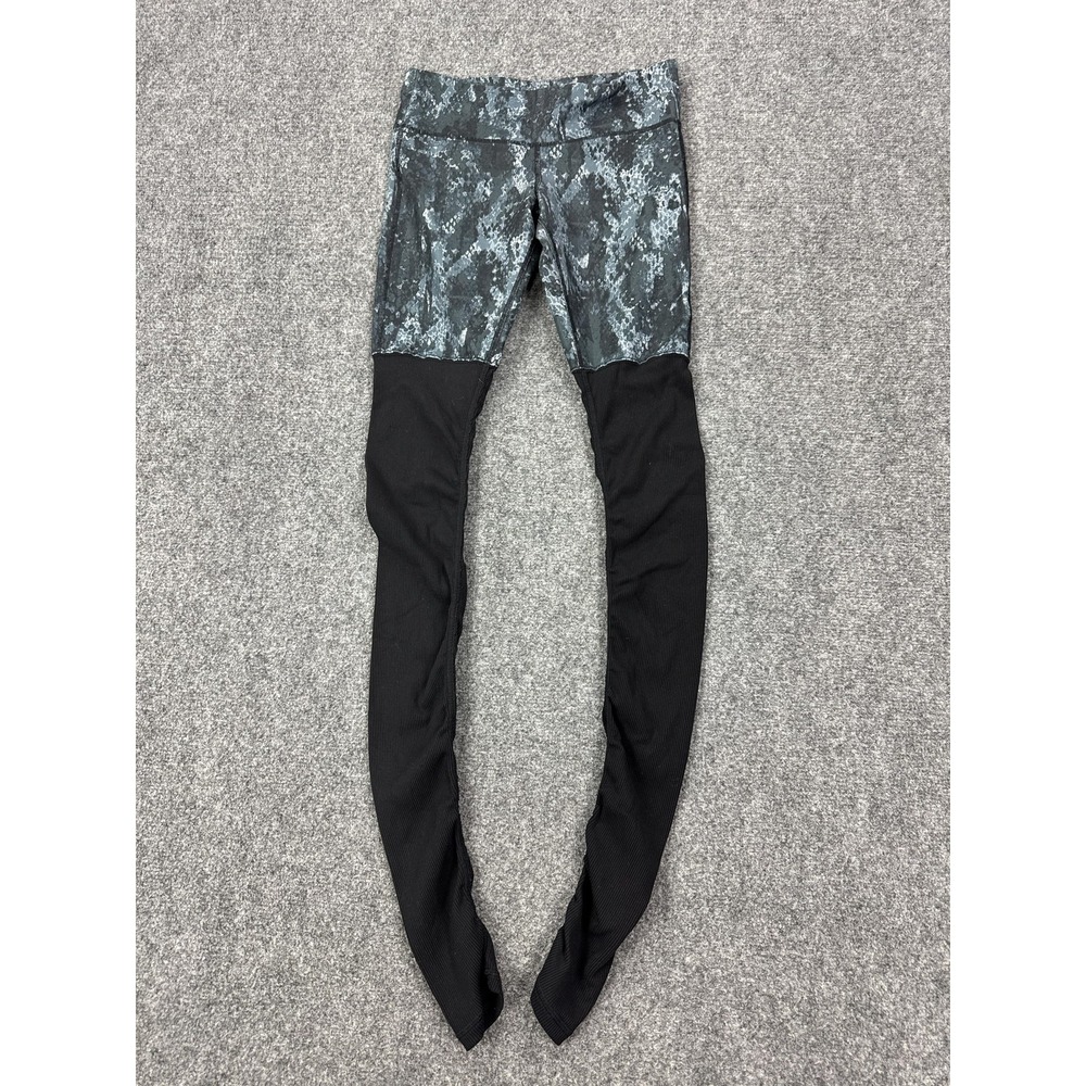 Alo Leggings Womens Small Black Animal Print Stirrup Ankle Yoga Athletic Gym
